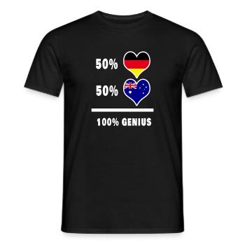 Deutschland und Australien Genial / Geschenk - Männer T-Shirt - Schwarz - Vorne - AI Model Male 178 light (178cm)
