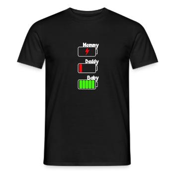 Maman, Papa Bébé Batterie Les Parents Adorent la Famille Ge - T-shirt homme - noir - Devant - AI Model Male 178 light (178cm)