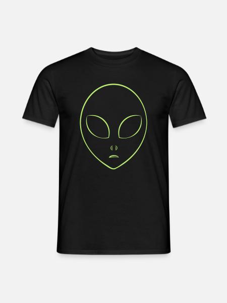Alien Kopf Symbol Abstrakt minimalistisch - Männer T-Shirt - Schwarz