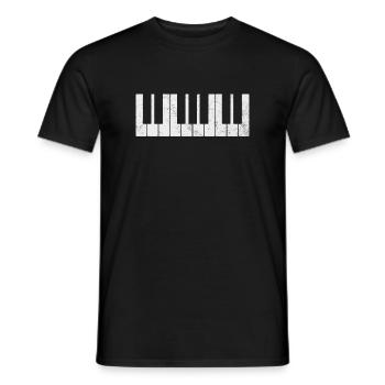 Clavier de pianiste piano - T-shirt homme - noir - Devant - AI Model Male 178 light (178cm)