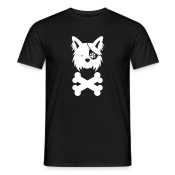 Sea Dog Pirate Design - Men's T-Shirt - black - Front - AI Model Male 178 light (178cm)