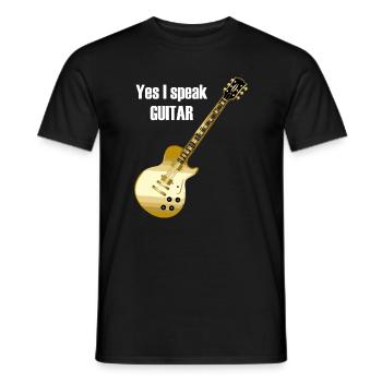 Oui je parle guitare en disant 'Oui je parle - T-shirt homme - noir - Devant - AI Model Male 178 light (178cm)