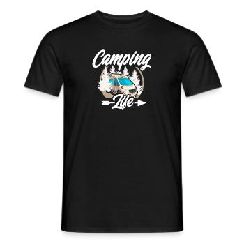 Camping vie - T-shirt homme - noir - Devant - AI Model Male 178 light (178cm)