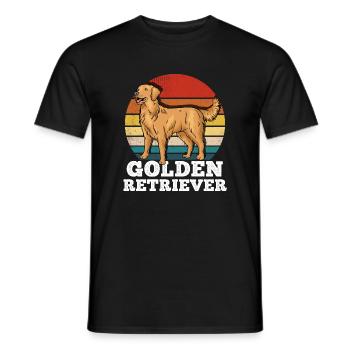 Golden Retriever - T-shirt uomo - nero - Fronte - AI Model Male 178 light (178cm)