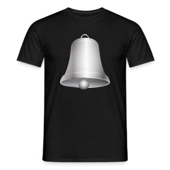 large silver-colored church bell or bells - Men's T-Shirt - black - Front - AI Model Male 178 light (178cm)