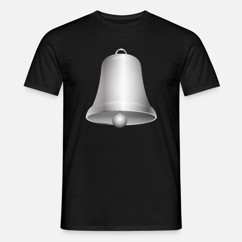 große silberfarbene Kirchen Glocke oder Glöckchen - Männer T-Shirt - Schwarz