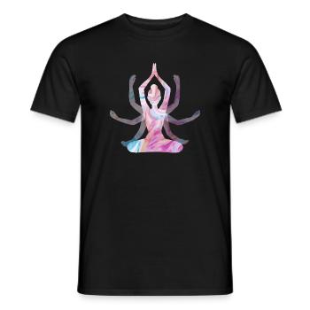 Spirituelles Yoga-Mädchen - Männer T-Shirt - Schwarz - Vorne - AI Model Male 178 light (178cm)