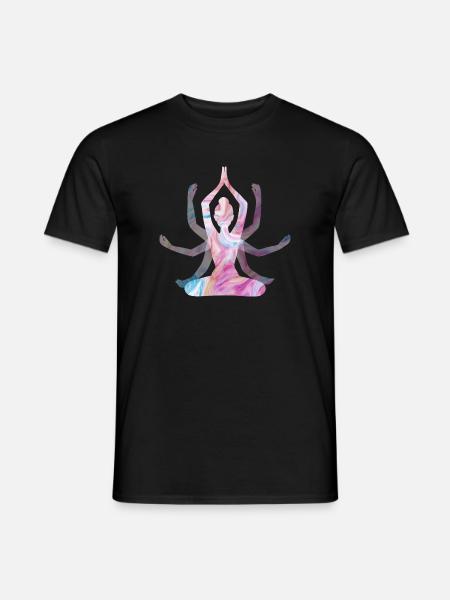 Spirituelles Yoga-Mädchen - Männer T-Shirt - Schwarz
