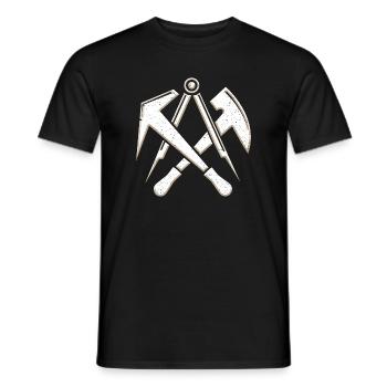 Dachdecker Zunftsymbol Im Coolen 3D Grunge Look - Männer T-Shirt - Schwarz - Vorne - AI Model Male 178 light (178cm)