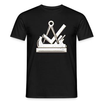 Carpenter et menuisier symbole de guilde 3D grunge utilisé - T-shirt homme - noir - Devant - AI Model Male 178 light (178cm)
