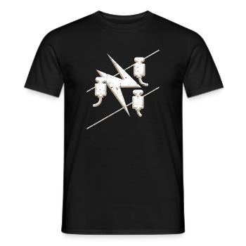 Electrician guild symbol in a cool 3d grunge look - Men's T-Shirt - black - Front - AI Model Male 178 light (178cm)