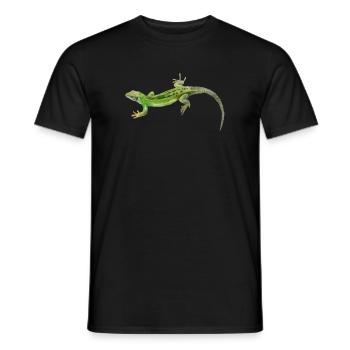 Motif vert gecko - T-shirt homme - noir - Devant - AI Model Male 178 light (178cm)