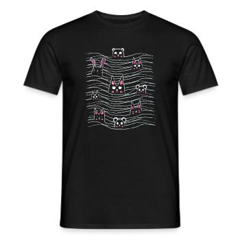 Chat - souris - lapin - ours - dessin illustration - T-shirt homme - noir - Devant - AI Model Male 178 light (178cm)
