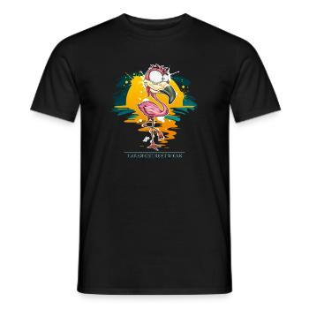 Flamingo Weirdo - Men's T-Shirt - black - Front - AI Model Male 178 light (178cm)