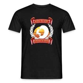 BORN TO SURF Surfer Wellenreiten Geschenk - Männer T-Shirt - Schwarz - Vorne - AI Model Male 178 light (178cm)