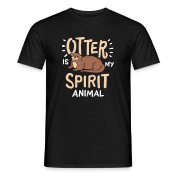 Otter - Männer T-Shirt - Schwarz - Vorne - AI Model Male 178 light (178cm)