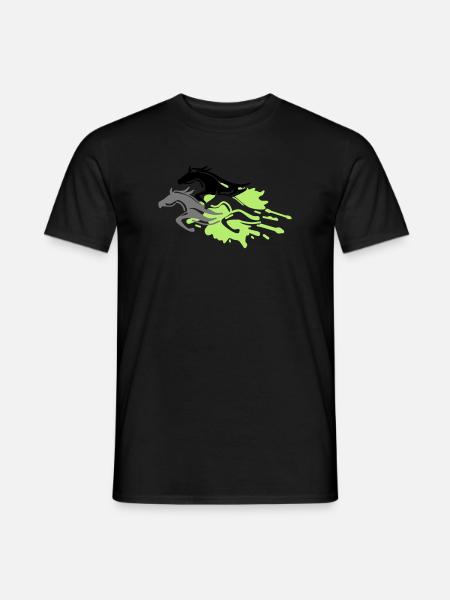 pferde - hengst - stute - fohlen - Männer T-Shirt - Schwarz