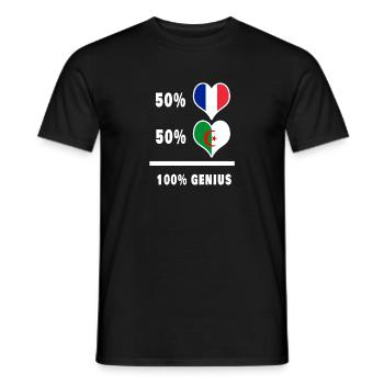 France and Algeria 100% awesome / gift - Men's T-Shirt - black - Front - AI Model Male 178 light (178cm)