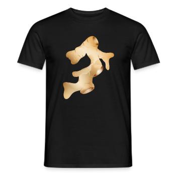 beautiful shiny fresh ginger tuber - Men's T-Shirt - black - Front - AI Model Male 178 light (178cm)
