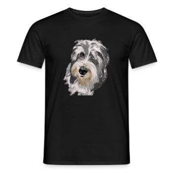 Collie barbu - T-shirt homme - noir - Devant - AI Model Male 178 light (178cm)