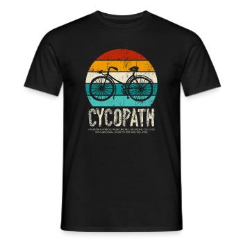 Cycopath Bicycle Retro Sunset - Men's T-Shirt - black - Front - AI Model Male 178 light (178cm)