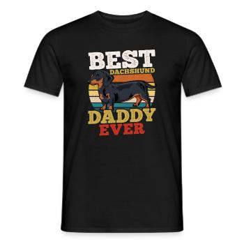 Dackel Hundevater Retro - Männer T-Shirt - Schwarz - Vorne - AI Model Male 178 light (178cm)