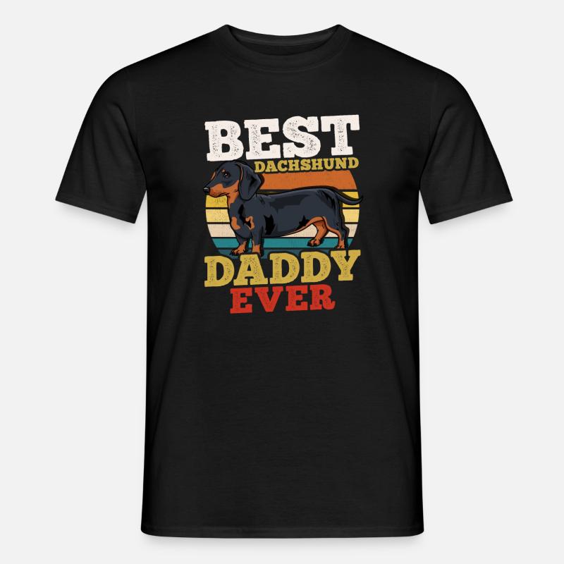 Dackel Hundevater Retro - Männer T-Shirt - Schwarz