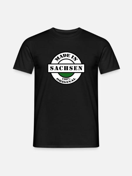 MADE IN SACHSEN Dresden Leipzig Geboren Geschenk - Männer T-Shirt - Schwarz