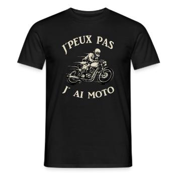 Motif Motard Vintage Liberté - T-shirt homme - noir - Devant - AI Model Male 178 light (178cm)