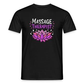 Masseur Massage - Männer T-Shirt - Schwarz - Vorne - AI Model Male 178 light (178cm)