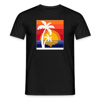 Palmen Karibik Sommer Sonne Strand Meer Auszeit - Männer T-Shirt - Schwarz - Vorne - AI Model Male 178 light (178cm)
