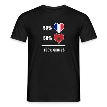 France and Morocco 100% awesome / gift - Men's T-Shirt - black - Front - AI Model Male 178 light (178cm)