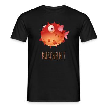 Kugelfisch Kuscheln Humor Introvertiert - Männer T-Shirt - Schwarz - Vorne - AI Model Male 178 light (178cm)