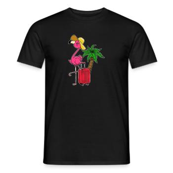 Flamingo Urlaub Ferien Palmen Karibik Reisen Fun - Männer T-Shirt - Schwarz - Vorne - AI Model Male 178 light (178cm)