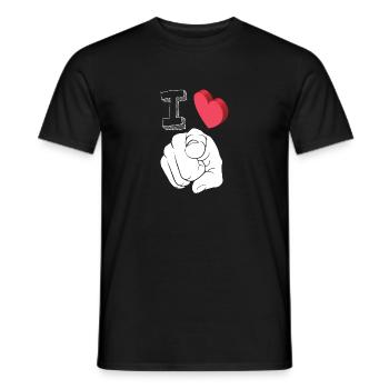 I ♡ you - je t'aime - idée cadeau saint valentin - T-shirt homme - noir - Devant - AI Model Male 178 light (178cm)