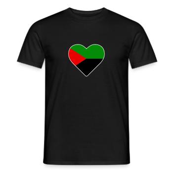 Heart red green black color flag Martinique - Men's T-Shirt - black - Front - AI Model Male 178 light (178cm)