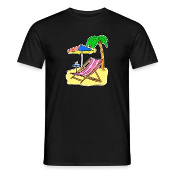 Sonne Meer Strand Sommer Palmen Entspannen Ferien - Männer T-Shirt - Schwarz - Vorne - AI Model Male 178 light (178cm)