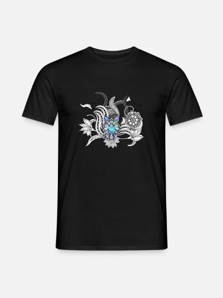 Awesome wolf, lineart - Men's T-Shirt - black