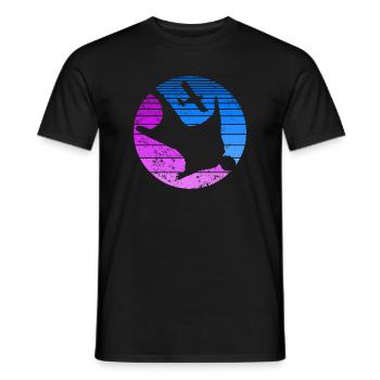 Wingsuit Basejump parachutisme au look rétro - T-shirt homme - noir - Devant - AI Model Male 178 light (178cm)