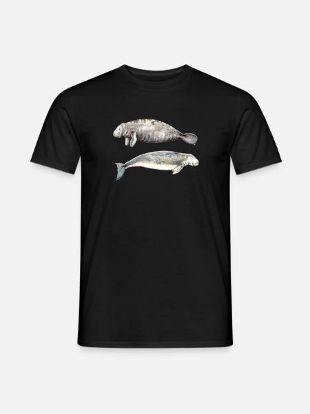 Havkøer: manatee og dugong - Mænd T-shirt - sort