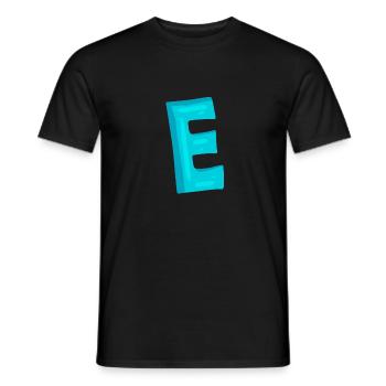 Lettre initiale E lettre - T-shirt homme - noir - Devant - AI Model Male 178 light (178cm)