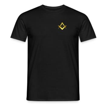 Masonic symbol angle compass gold freemasonry - Men's T-Shirt - black - Front - AI Model Male 178 light (178cm)