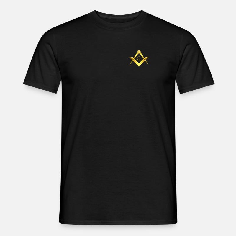 Masonic symbol angle compass gold freemasonry - Men’s T-shirt - black