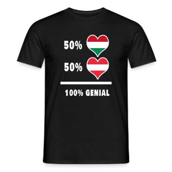 Ungarn und Österreich Genial / Geschenk - Männer T-Shirt - Schwarz - Vorne - AI Model Male 178 light (178cm)