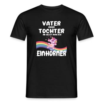 Vater Tochter Einhorn Geburt Geschenk Schwanger 2 - Männer T-Shirt - Schwarz - Vorne - AI Model Male 178 light (178cm)