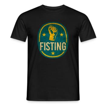 fisting Logo T-Shirt Design XXX Sex Porno Geschenk Idee - Männer T-Shirt - Schwarz - Vorne - AI Model Male 178 light (178cm)