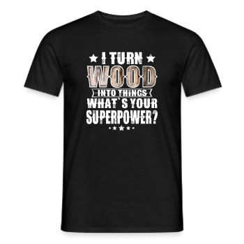 Holz - Männer T-Shirt - Schwarz - Vorne - AI Model Male 178 light (178cm)