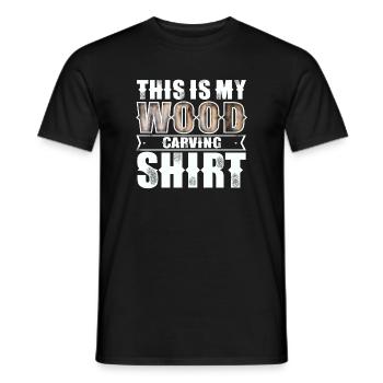 Wood carving - Men's T-Shirt - black - Front - AI Model Male 178 light (178cm)
