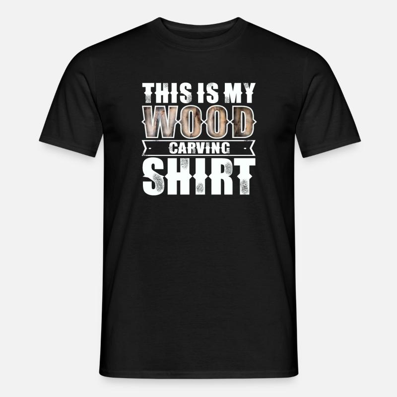 Holzschnitzen - Männer T-Shirt - Schwarz