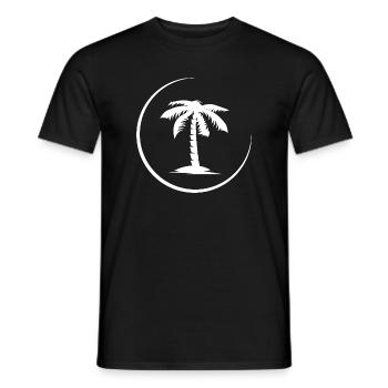 palm palm tree summer beach symbol Logo icon - Men's T-Shirt - black - Front - AI Model Male 178 light (178cm)